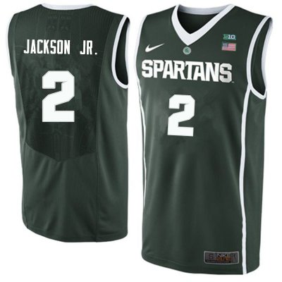 Men Jaren Jackson Jr. Michigan State Spartans #2 Nike NCAA Green Authentic College Stitched Basketball Jersey BJ50A11FC
